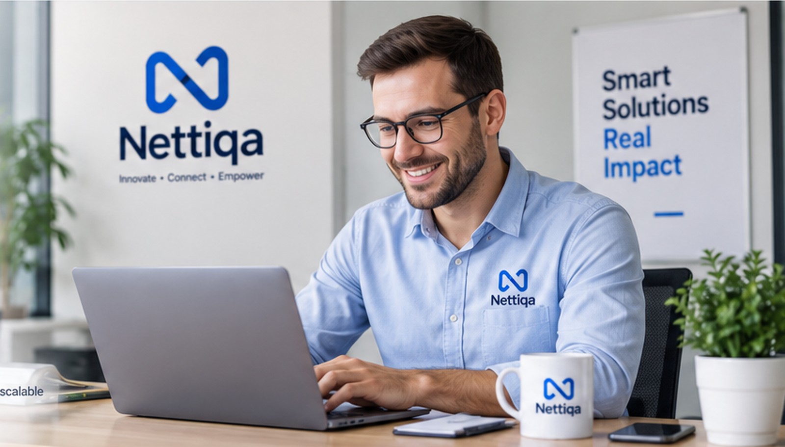 Nettiqa business software in a professional work setting